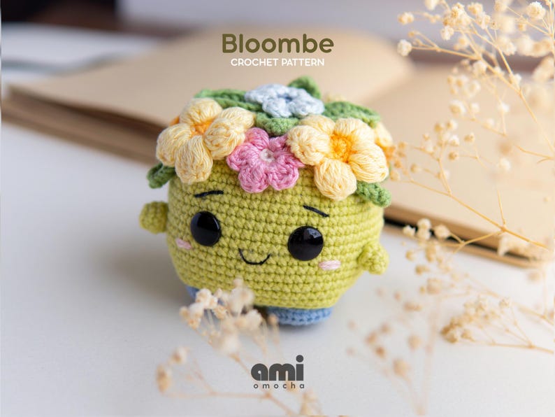 Kawaii Flower Sprite Crochet Pattern | Floral Crown Plushie