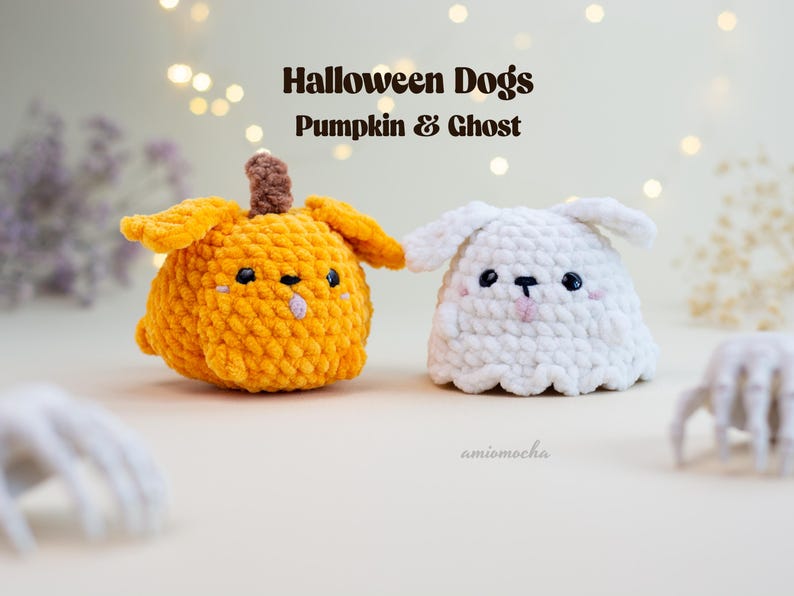 Halloween Dogs Amigurumi – Pumpkin Dog & Ghost Dog