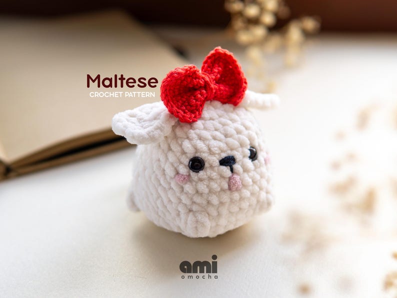 Maltese Crochet Pattern | Easy Amigurumi Dog Plushie