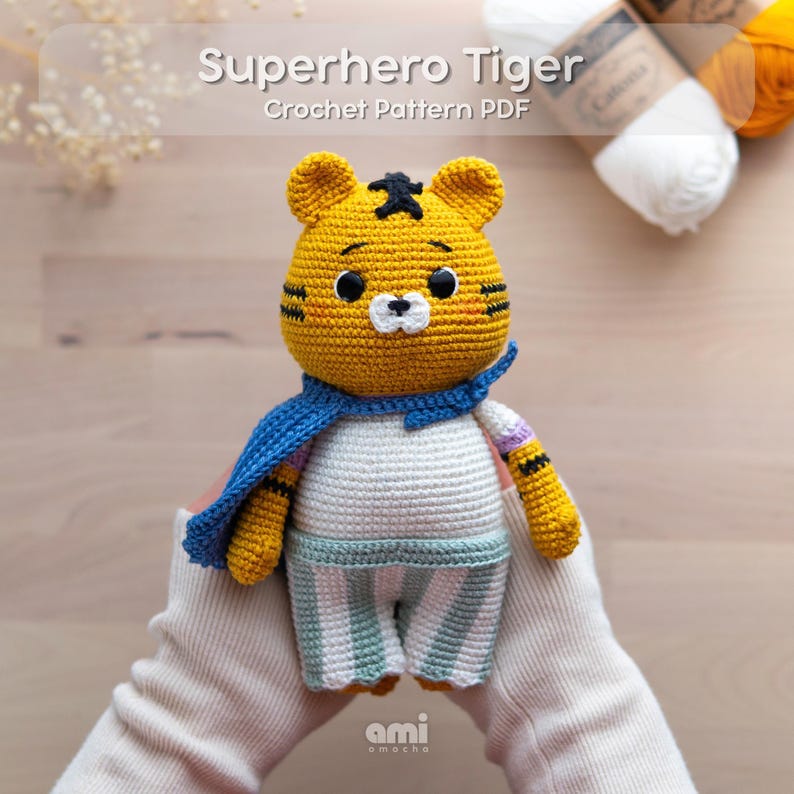 Henry The Hero Crochet Pattern | Brave Tiger Amigurumi