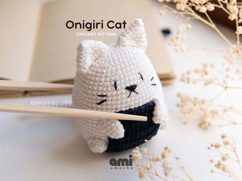Sushi Cat Crochet Pattern: Kawaii Amigurumi Plush Toy